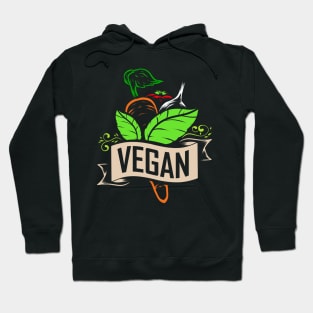 Carrot, Onion And Tomato Logo For Vegetarians And Vegan Hoodie